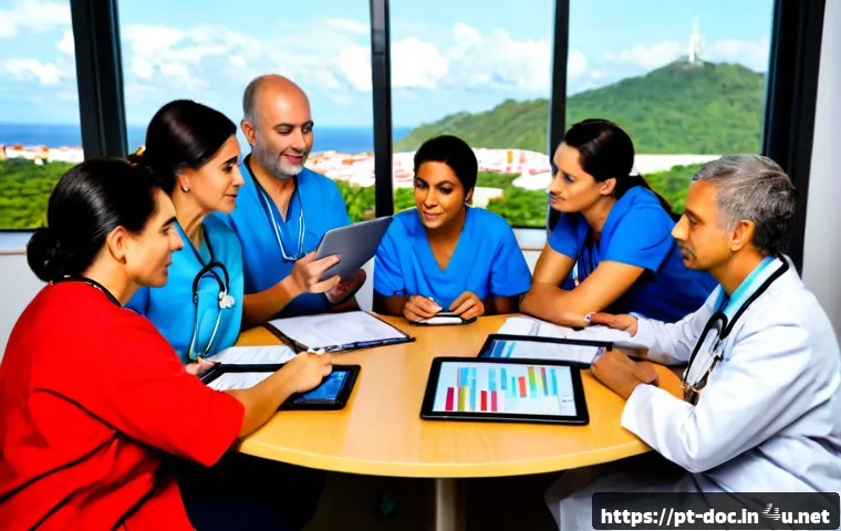 Home 13 의료기관 조직 문화 분석 - Photorealistic hospital organizational culture analysis meeting in a modern Brazilian healthcare fac...